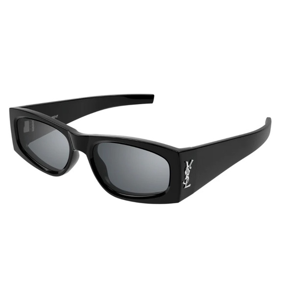 Saint Laurent Sunglasses SLM140/F 002 Shiny Black/Grey Silver Mirror - Picture 1 of 1